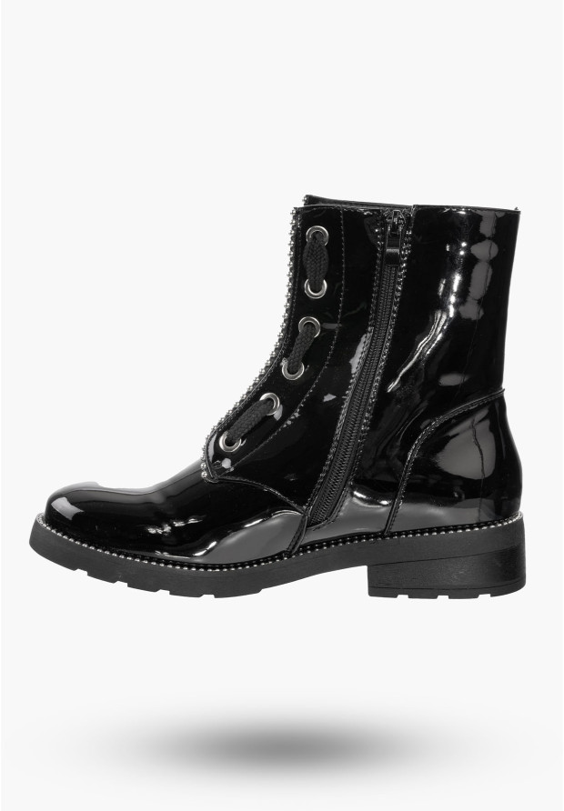 Buty Damskie Botki Czarne Trzewiki Na Zimę J20X2
