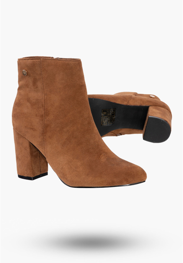 Buty Damskie Botki Camel Na Obcasie Na Zimę D201X2