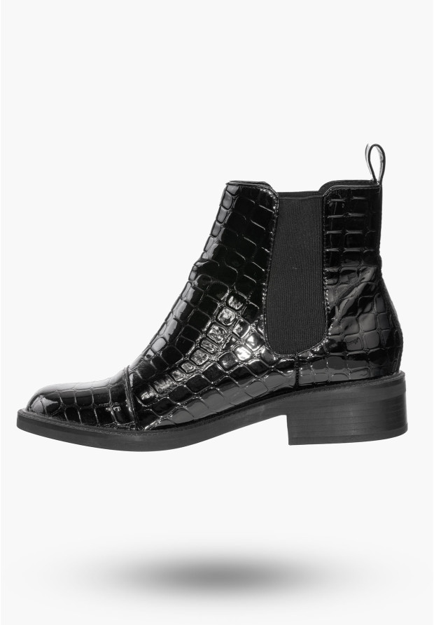 Buty Damskie Botki Czarne Sztyblety Modne Na Zimę D201X6