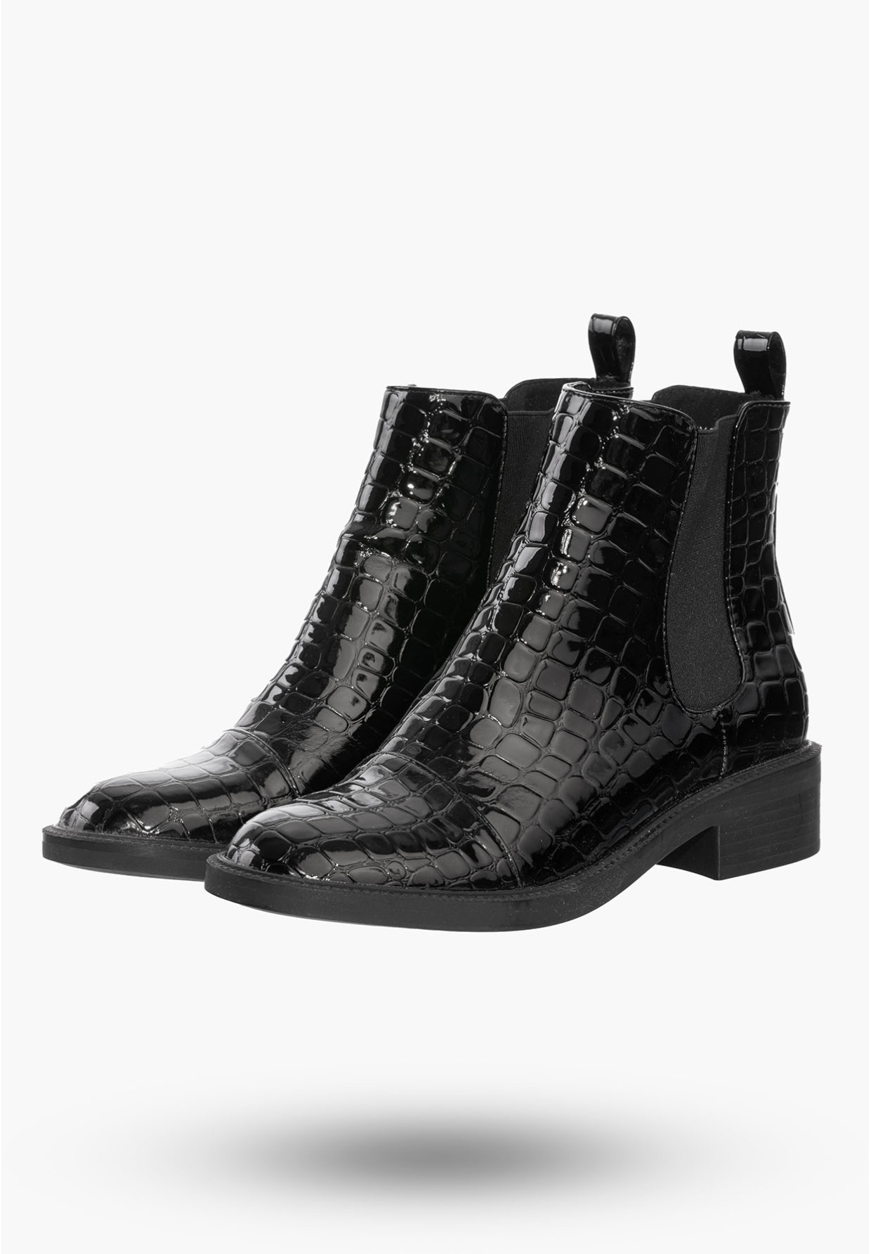 Buty Damskie Botki Czarne Sztyblety Modne Na Zimę D201X6