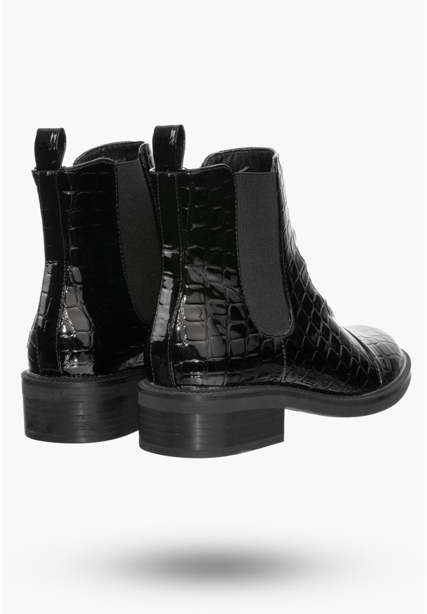 Buty Damskie Botki Czarne Sztyblety Modne Na Zimę D201X6