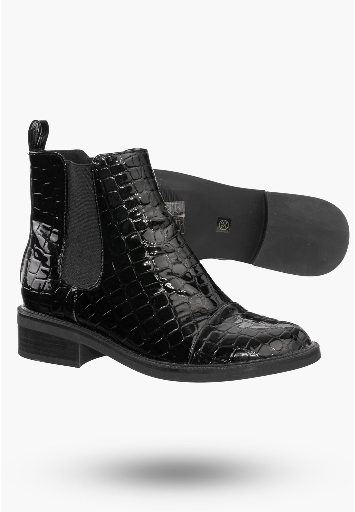 Buty Damskie Botki Czarne Sztyblety Modne Na Zimę D201X6