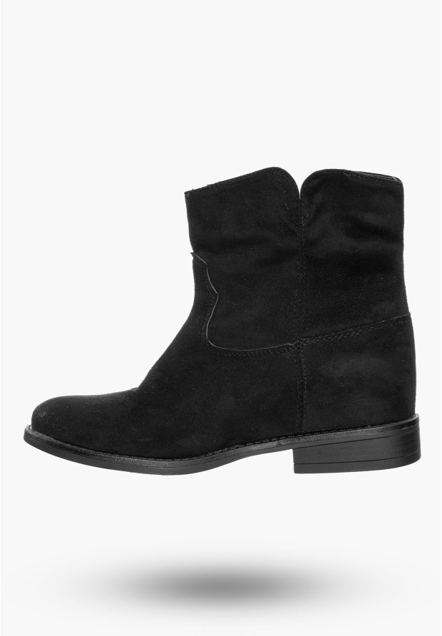 Buty Damskie Botki Stylowe Czarne Z Ekologicznej Skóry Na Zimę G20X1