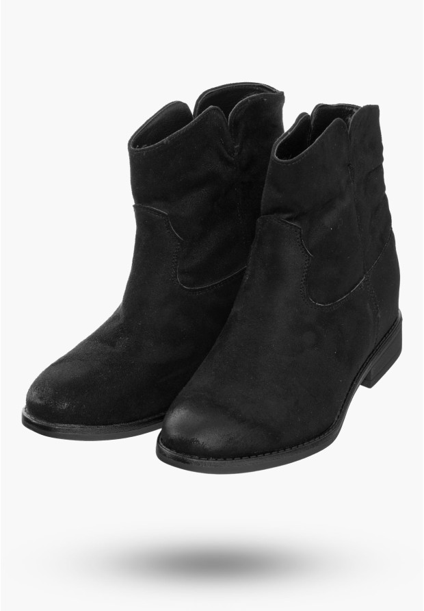 Buty Damskie Botki Stylowe Czarne Z Ekologicznej Skóry Na Zimę G20X1