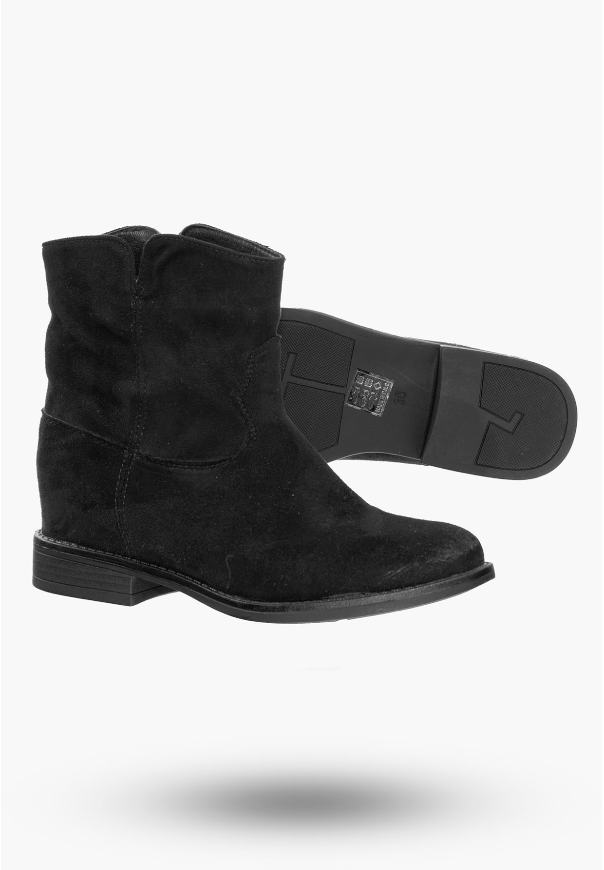 Buty Damskie Botki Stylowe Czarne Z Ekologicznej Skóry Na Zimę G20X1