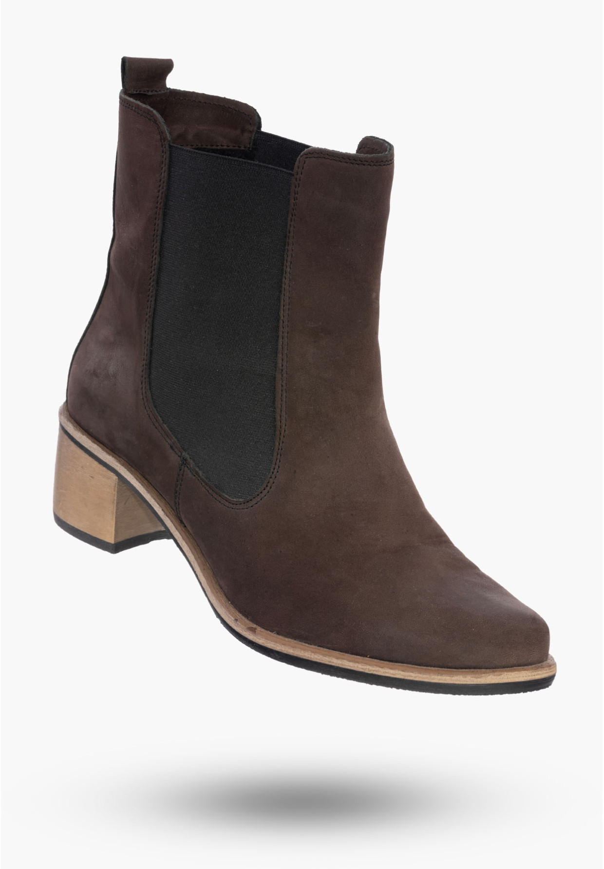 Buty Damskie Botki Ciemny Brąz Ze Skóry Naturalnej Na Zimę Korda 1137