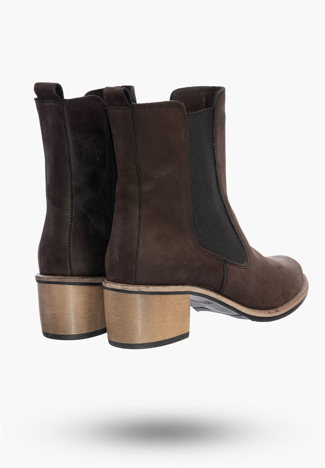 Buty Damskie Botki Ciemny Brąz Ze Skóry Naturalnej Na Zimę Korda 1137