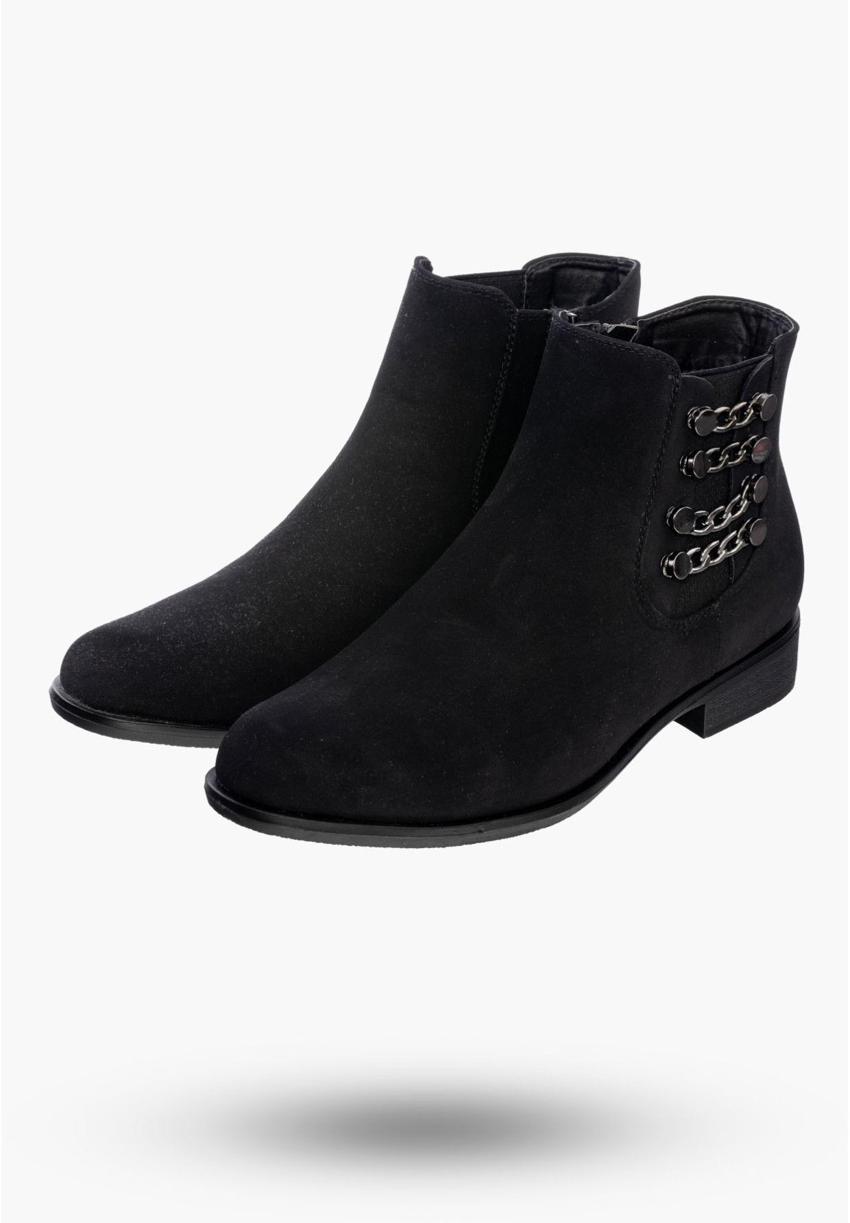 Buty Damskie Botki Stylowe Czarne Z Ociepleniem Na Zimę GD-BM-60