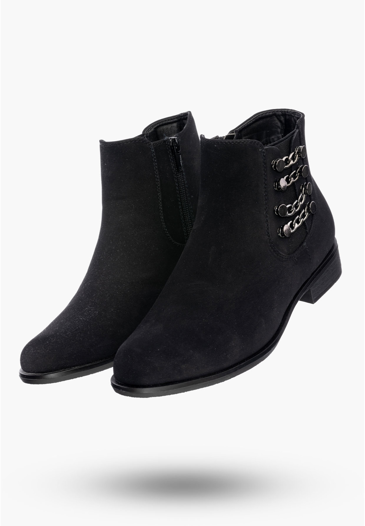 Buty Damskie Botki Stylowe Czarne Z Ociepleniem Na Zimę GD-BM-60