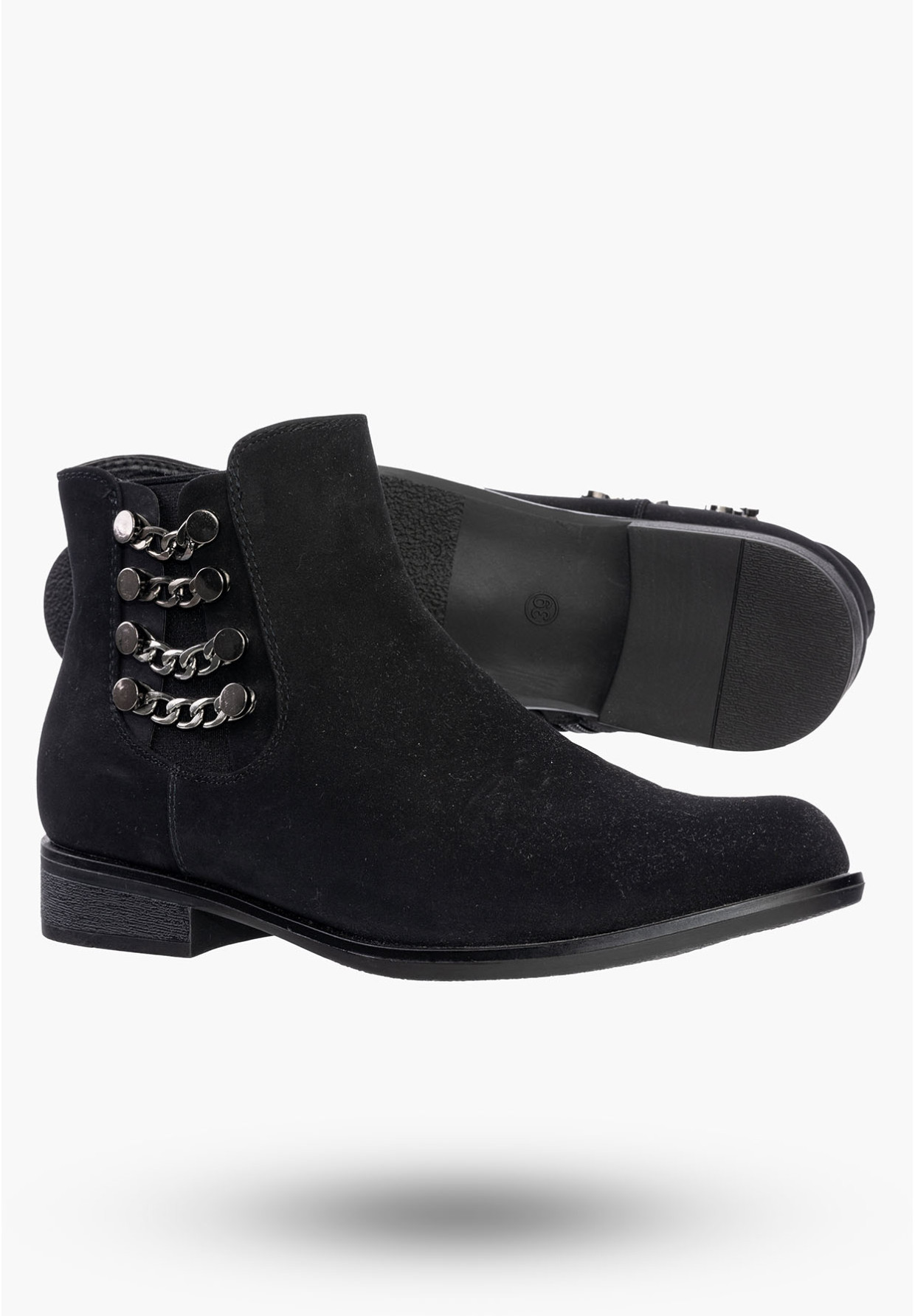 Buty Damskie Botki Stylowe Czarne Z Ociepleniem Na Zimę GD-BM-60