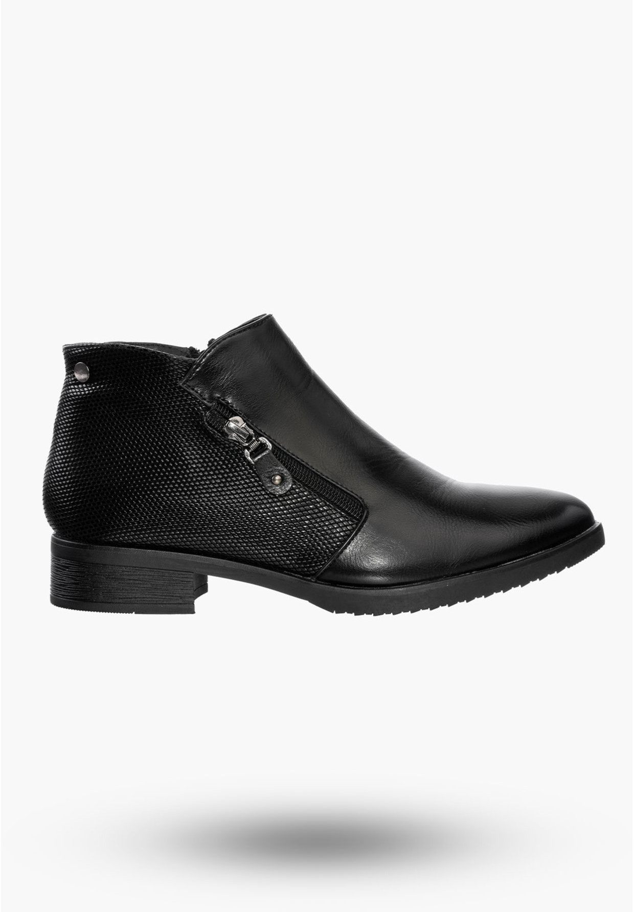 Buty Damskie Botki Czarne Ocieplane Eleganckie Na Zimę MR1811-3