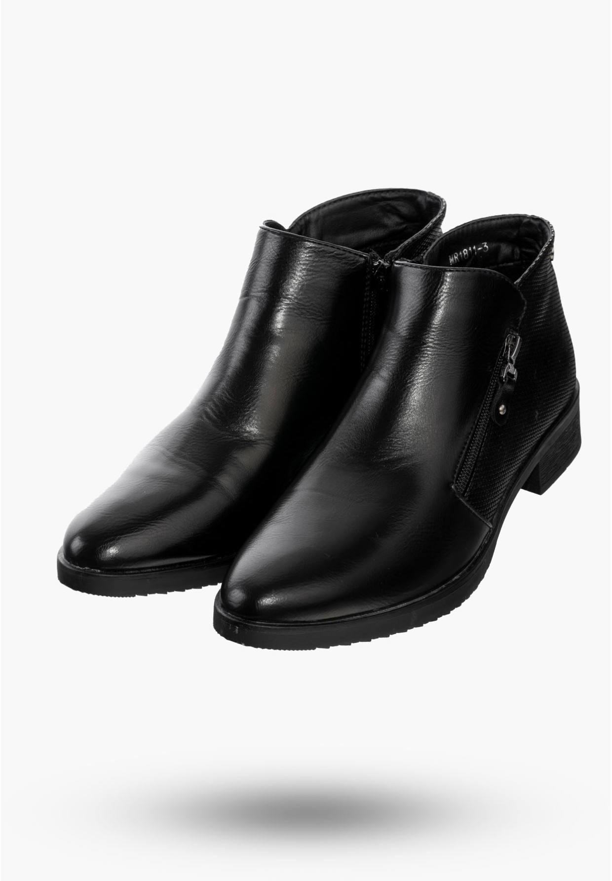 Buty Damskie Botki Czarne Ocieplane Eleganckie Na Zimę MR1811-3