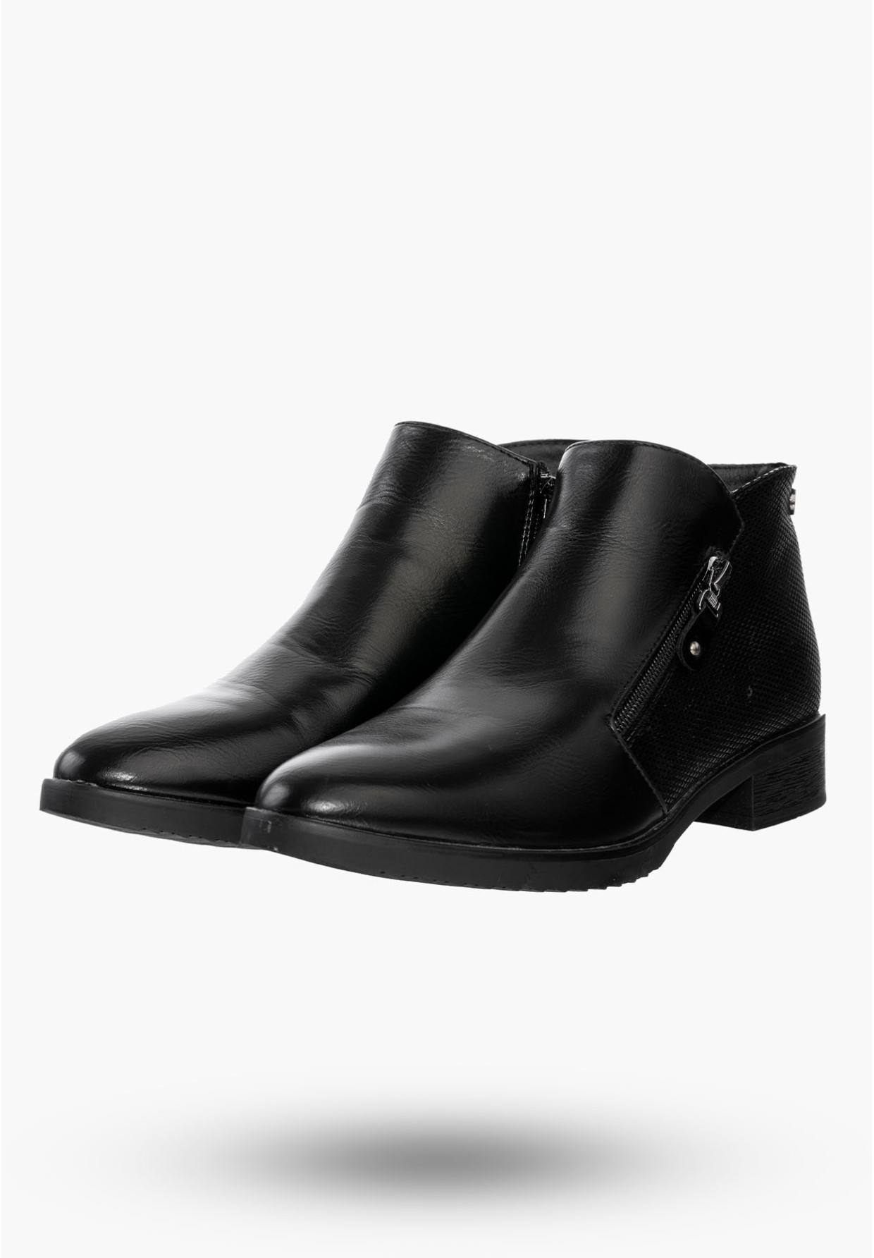 Buty Damskie Botki Czarne Ocieplane Eleganckie Na Zimę MR1811-3