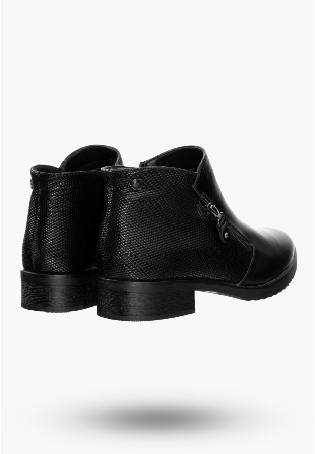 Buty Damskie Botki Czarne Ocieplane Eleganckie Na Zimę MR1811-3