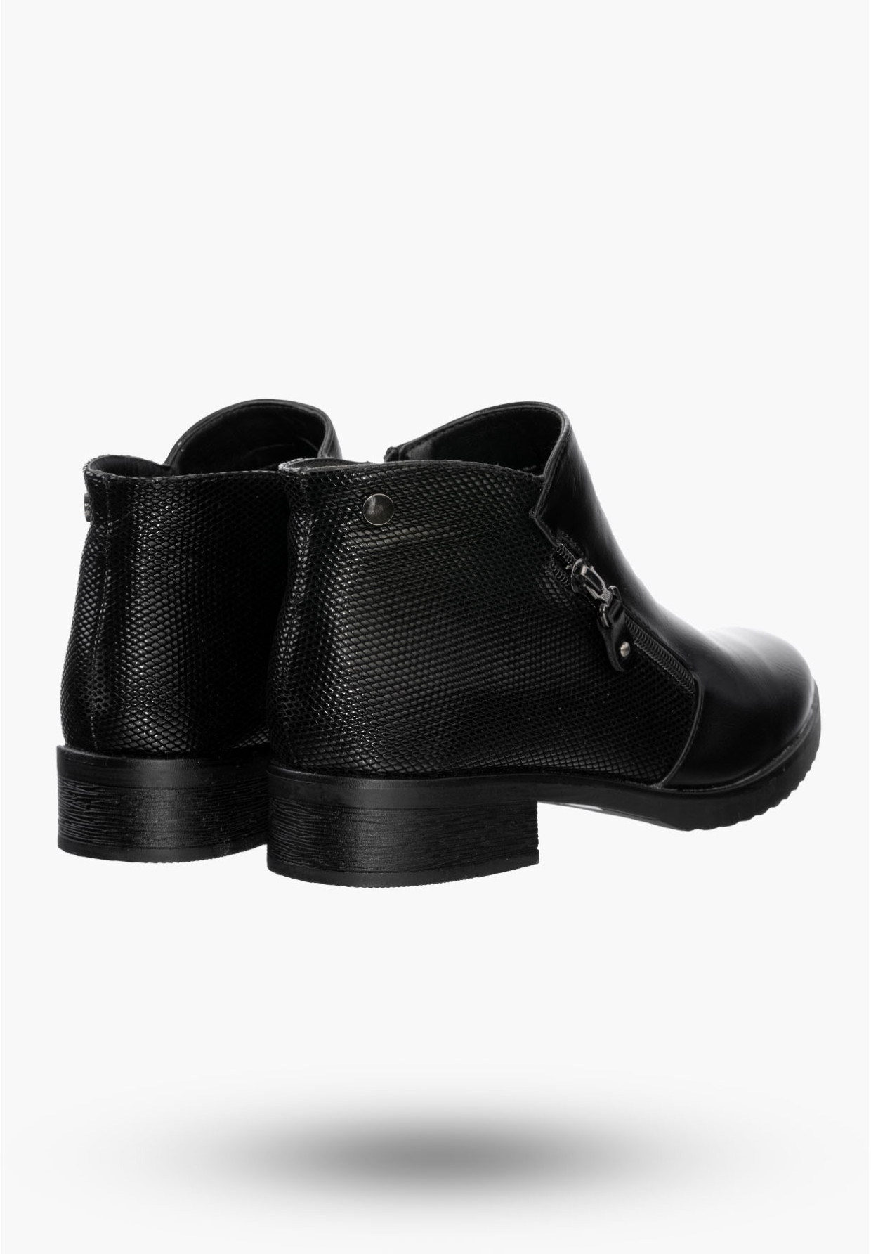 Buty Damskie Botki Czarne Ocieplane Eleganckie Na Zimę MR1811-3