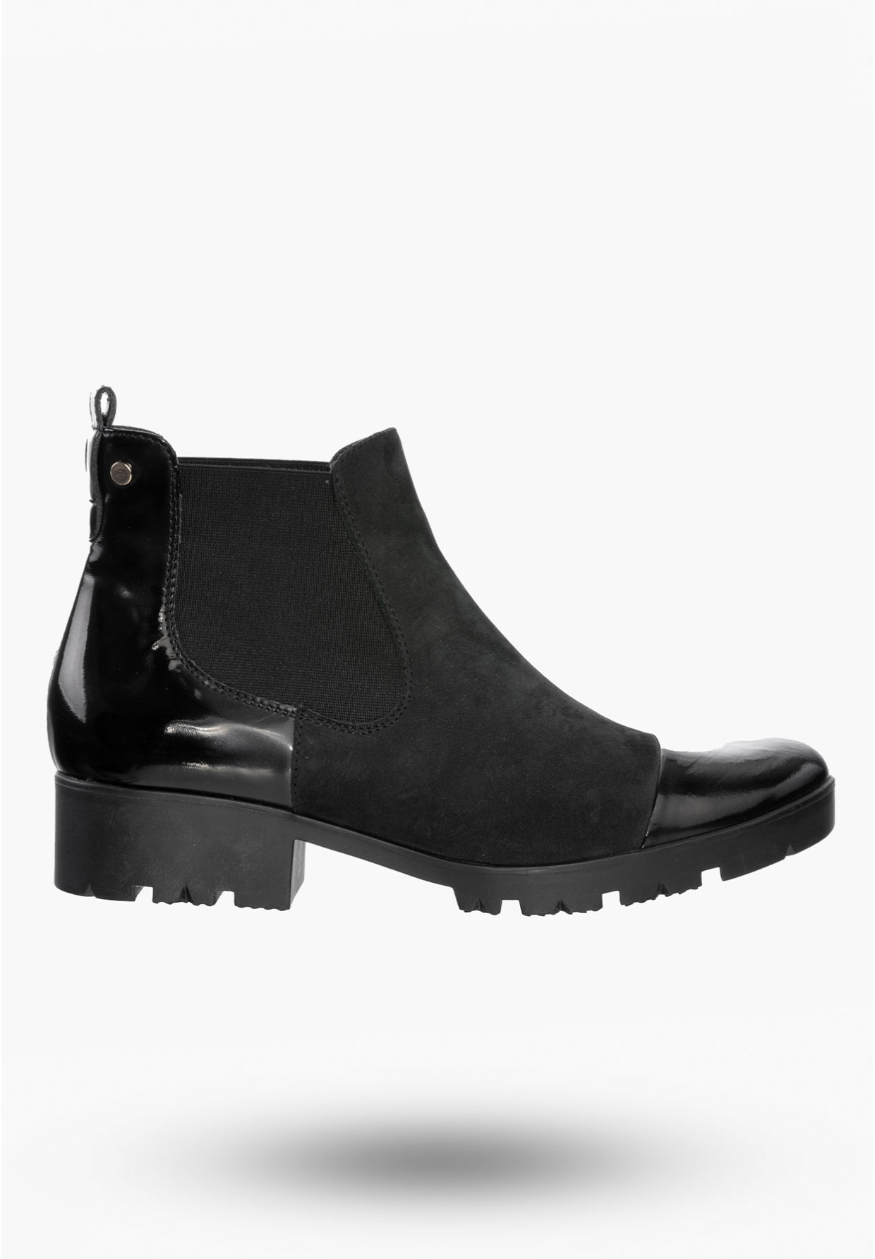 Buty Damskie Botki Czarne ze skóry naturalnej Na Zimę 844
