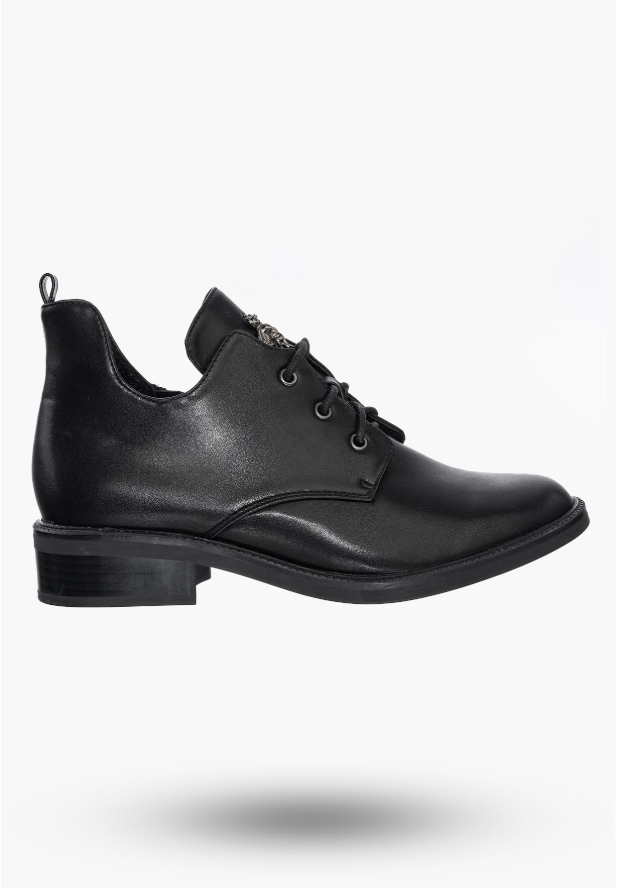 Buty Damskie Botki Czarne Skórzane Eleganckie Ocieplane Na Zimę GD-DO-604A