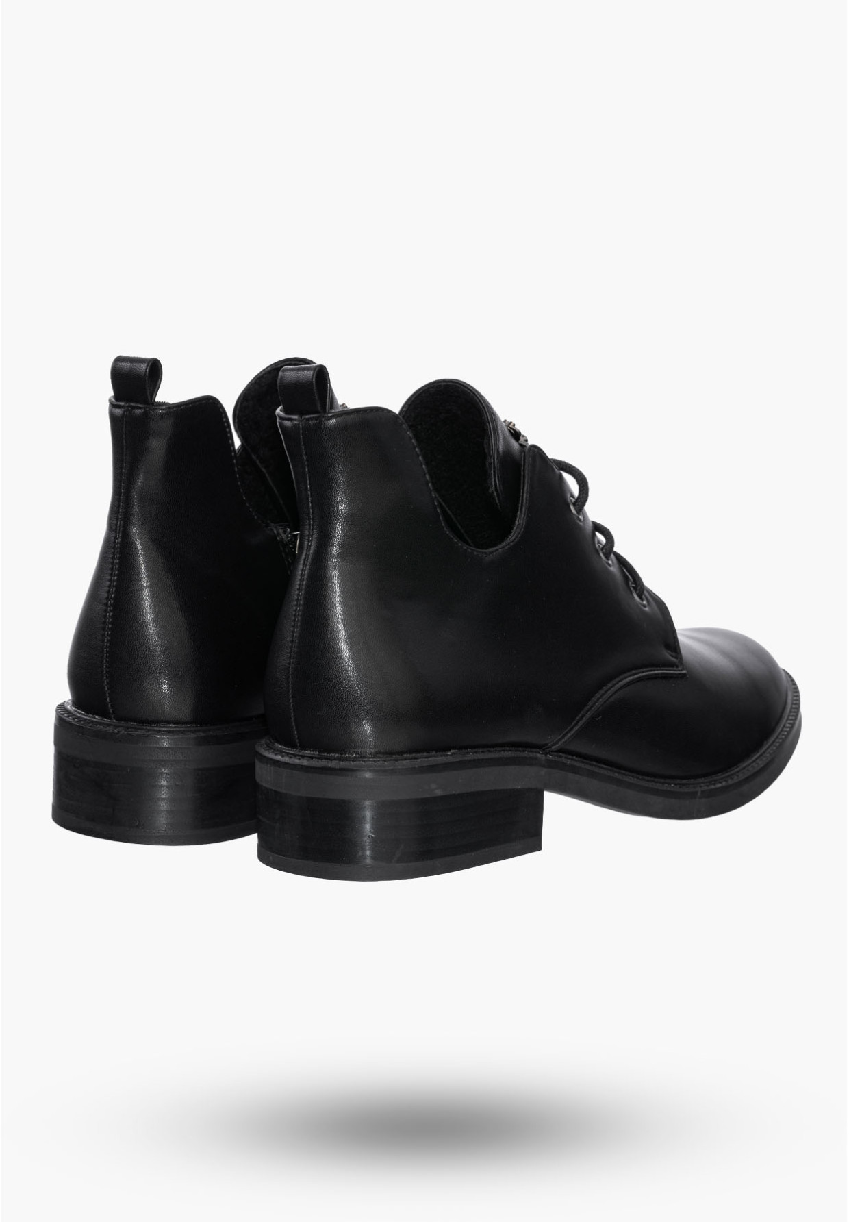 Buty Damskie Botki Czarne Skórzane Eleganckie Ocieplane Na Zimę GD-DO-604A