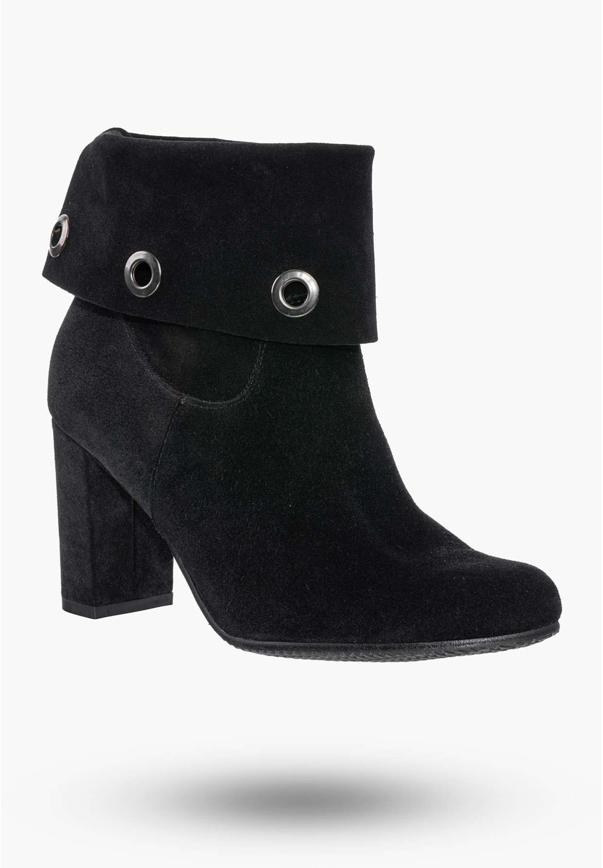 Buty Damskie Botki Czarne Zamszowe Ze Skóry Naturalnej Na słupku Na Zimę 1800