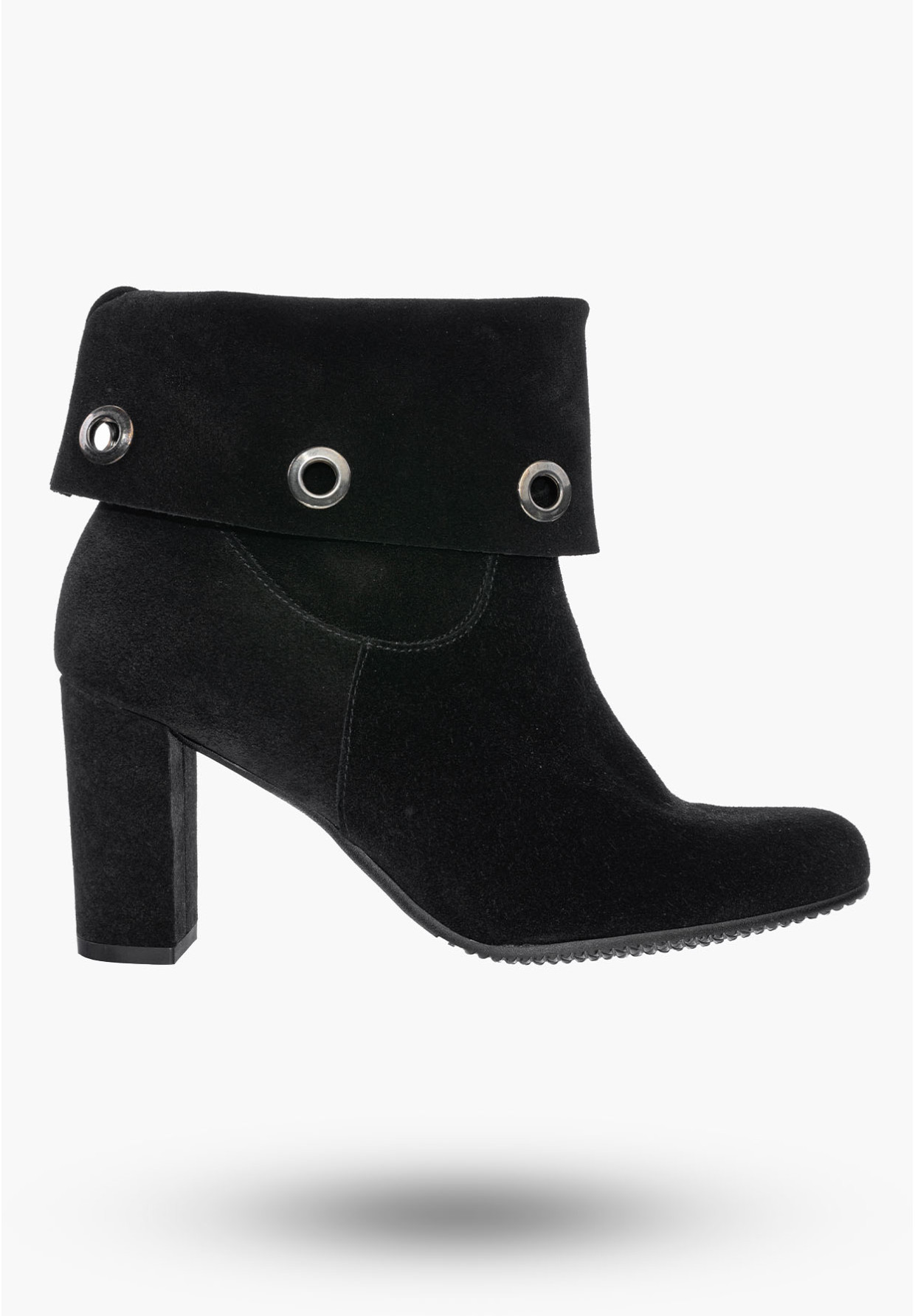 Buty Damskie Botki Czarne Zamszowe Ze Skóry Naturalnej Na słupku Na Zimę 1800