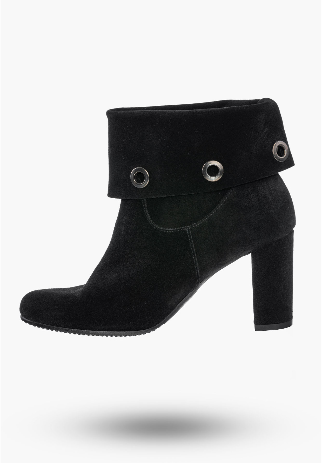 Buty Damskie Botki Czarne Zamszowe Ze Skóry Naturalnej Na słupku Na Zimę 1800