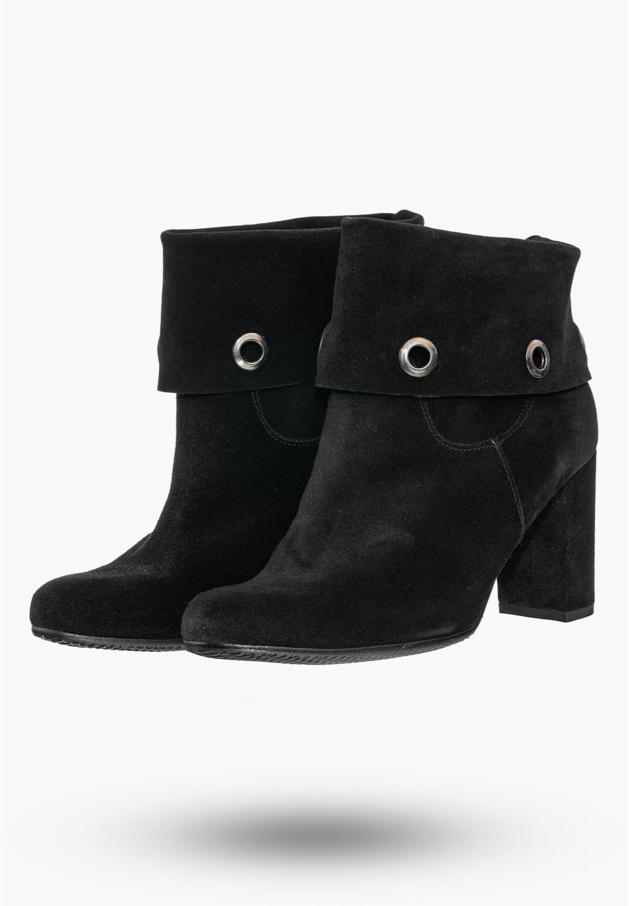 Buty Damskie Botki Czarne Zamszowe Ze Skóry Naturalnej Na słupku Na Zimę 1800