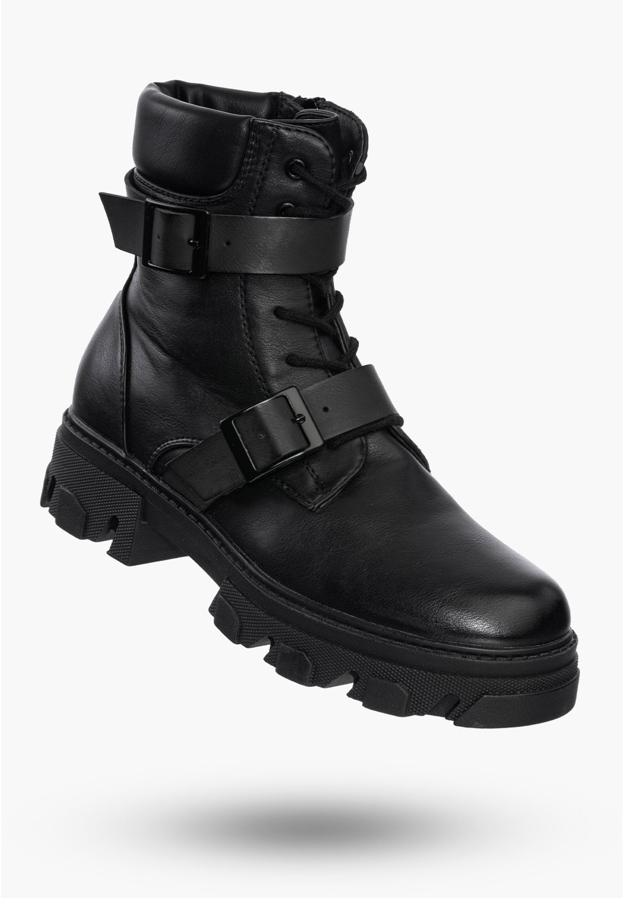 Buty Damskie Botki Workery Czarne Ocieplane Na Zimę HF230A