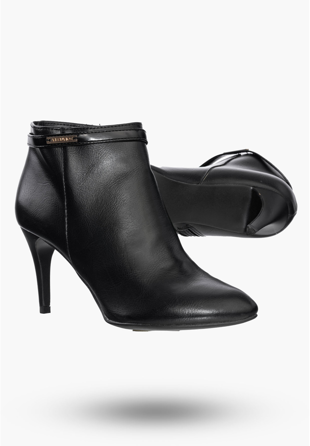Buty Damskie Botki Czarne Modne Na Obcasie Na Zimę S15-F-BP-05-BK