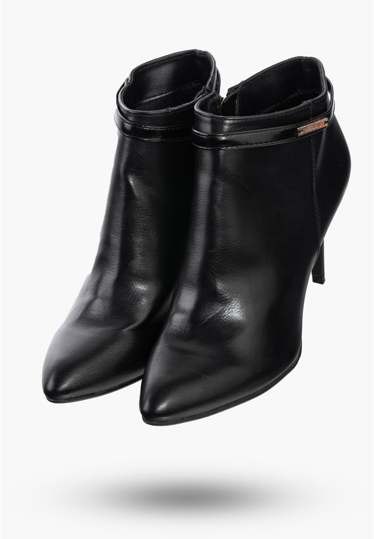 Buty Damskie Botki Czarne Modne Na Obcasie Na Zimę S15-F-BP-05-BK