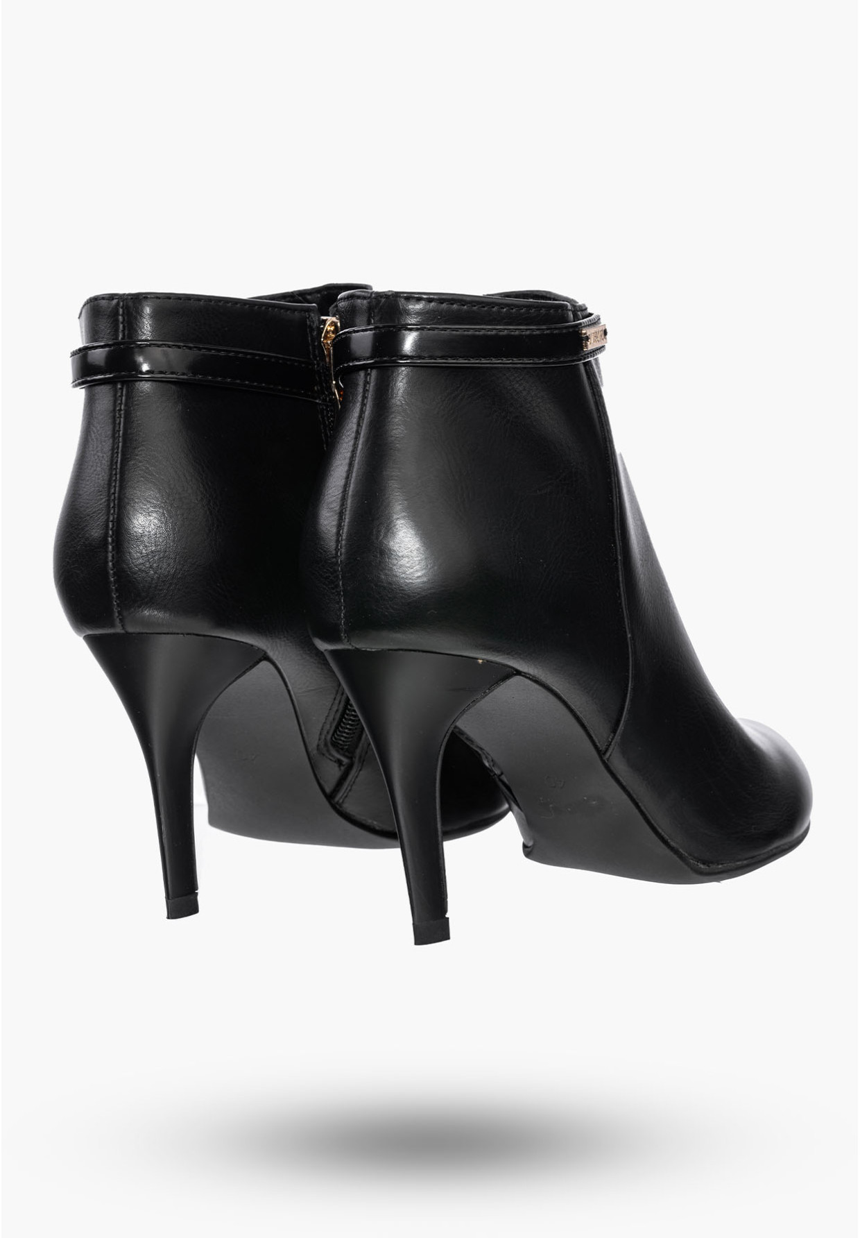 Buty Damskie Botki Czarne Modne Na Obcasie Na Zimę S15-F-BP-05-BK