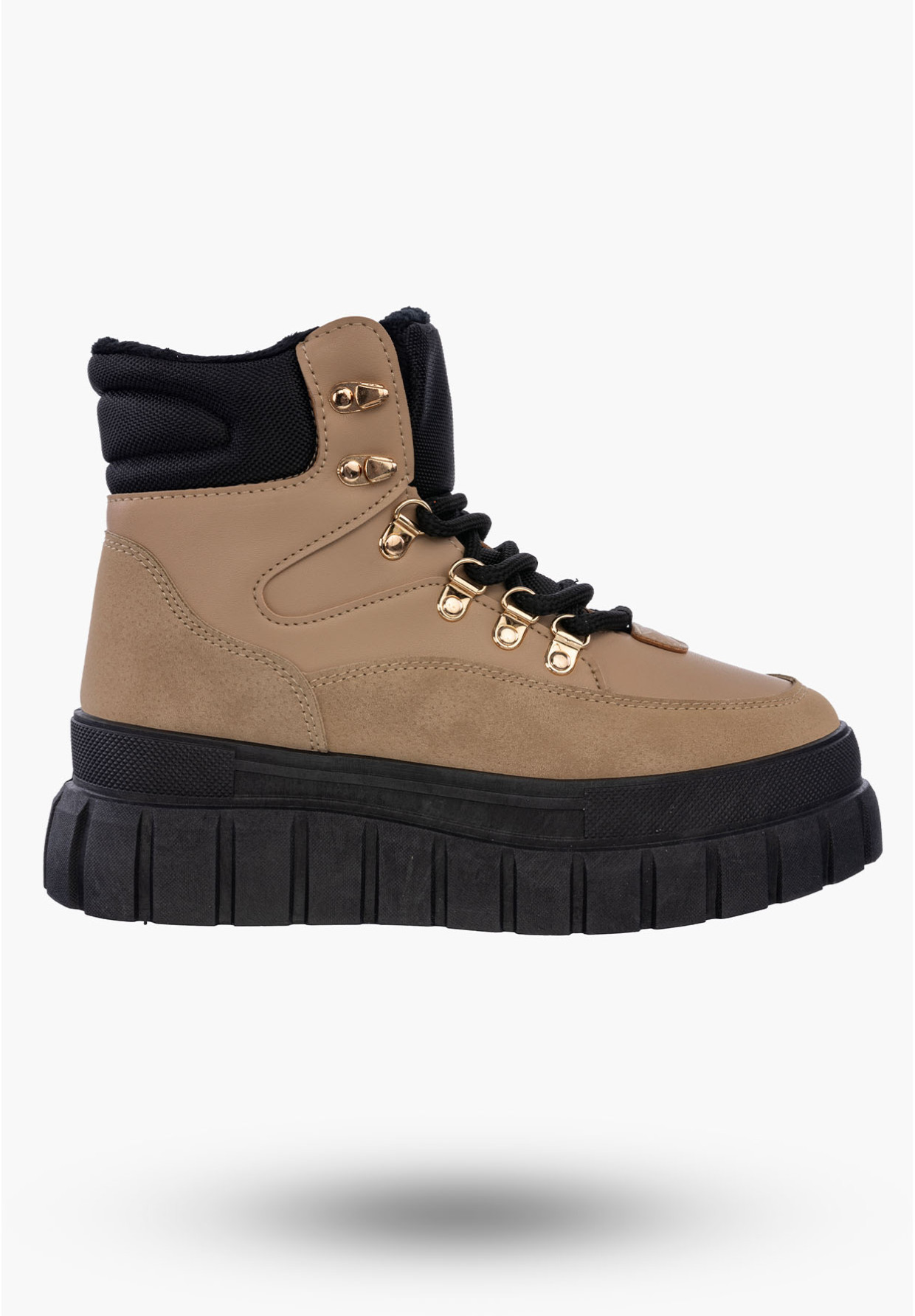 Buty Damskie Botki Trapery Camel Ocieplane Na Platformie Na Zimę J74779-2