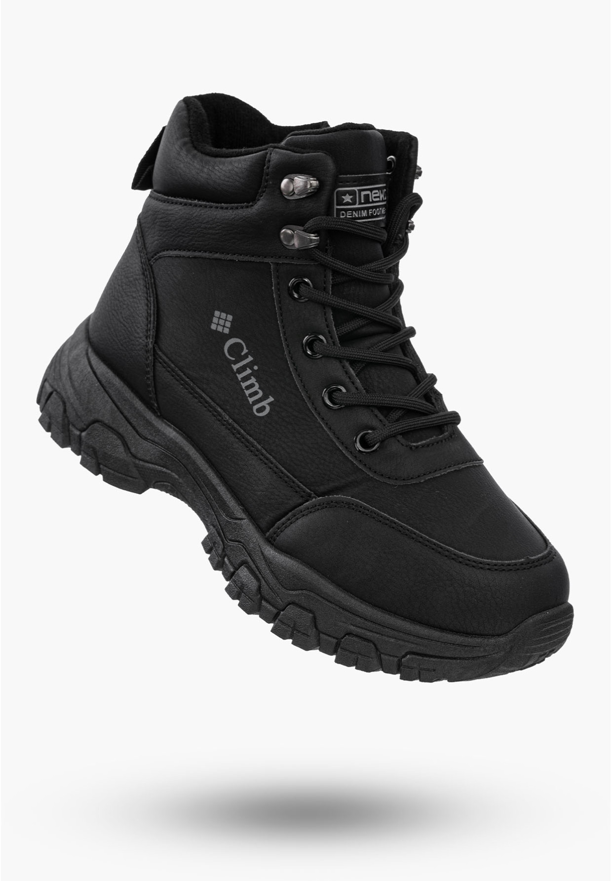 Buty Damskie Botki Trapery Czarne Na Zimę 24TR26-7921-BLACK