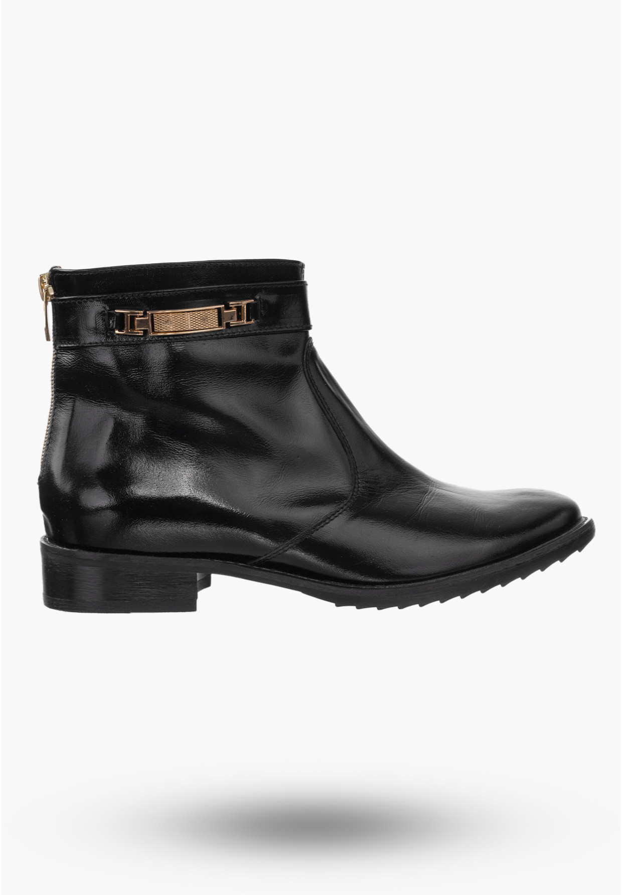 Buty Damskie Botki Czarne Ze Skóry Naturalnej Na Zimę Korda 1258/1