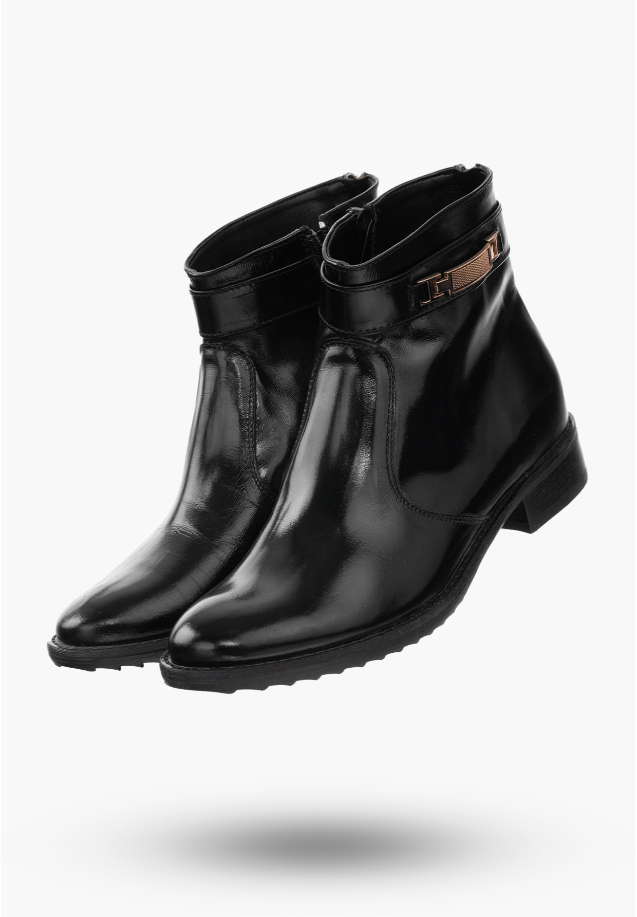 Buty Damskie Botki Czarne Ze Skóry Naturalnej Na Zimę Korda 1258/1