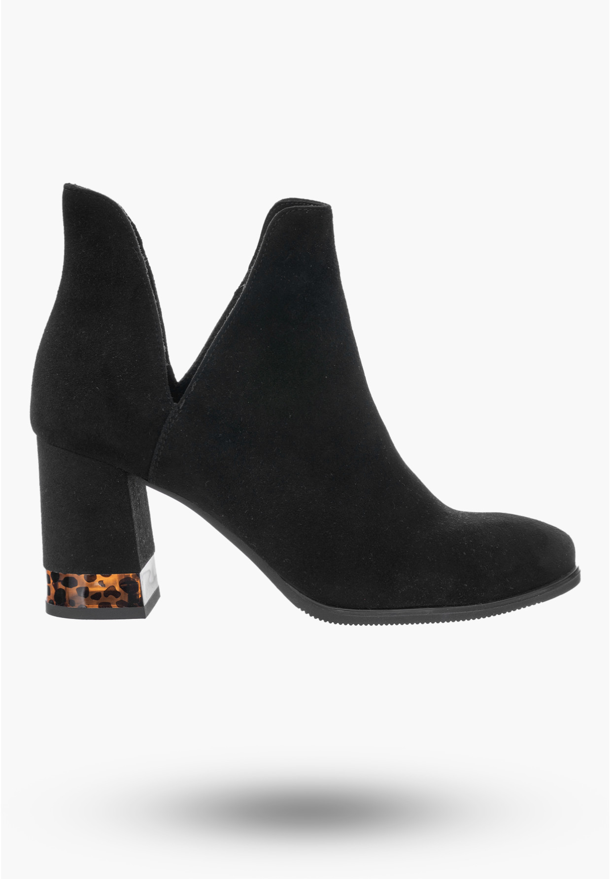 Buty Damskie Botki Czarne Skórzane Zamszowe Na Zimę PN-86/0-91011