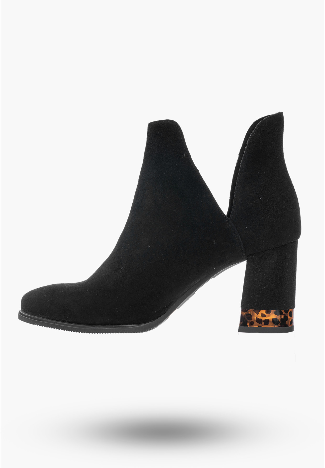 Buty Damskie Botki Czarne Skórzane Zamszowe Na Zimę PN-86/0-91011
