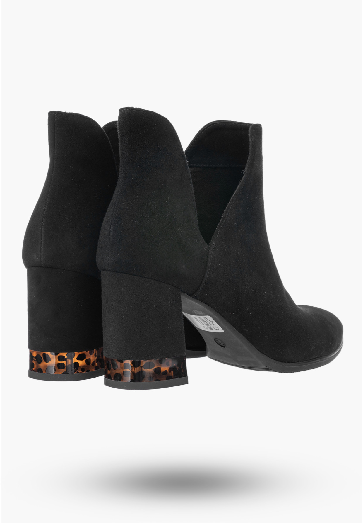Buty Damskie Botki Czarne Skórzane Zamszowe Na Zimę PN-86/0-91011