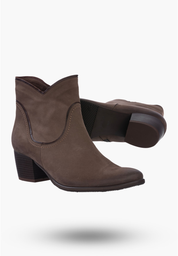 Buty Damskie Botki Brązowe Ze Skóry Naturalnej Na Zimę eSKa 804