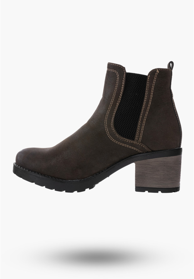 Buty Damskie Botki Zielone Ekoskóra Modne Na Zimę 20BT35-3029-DK.GREEN
