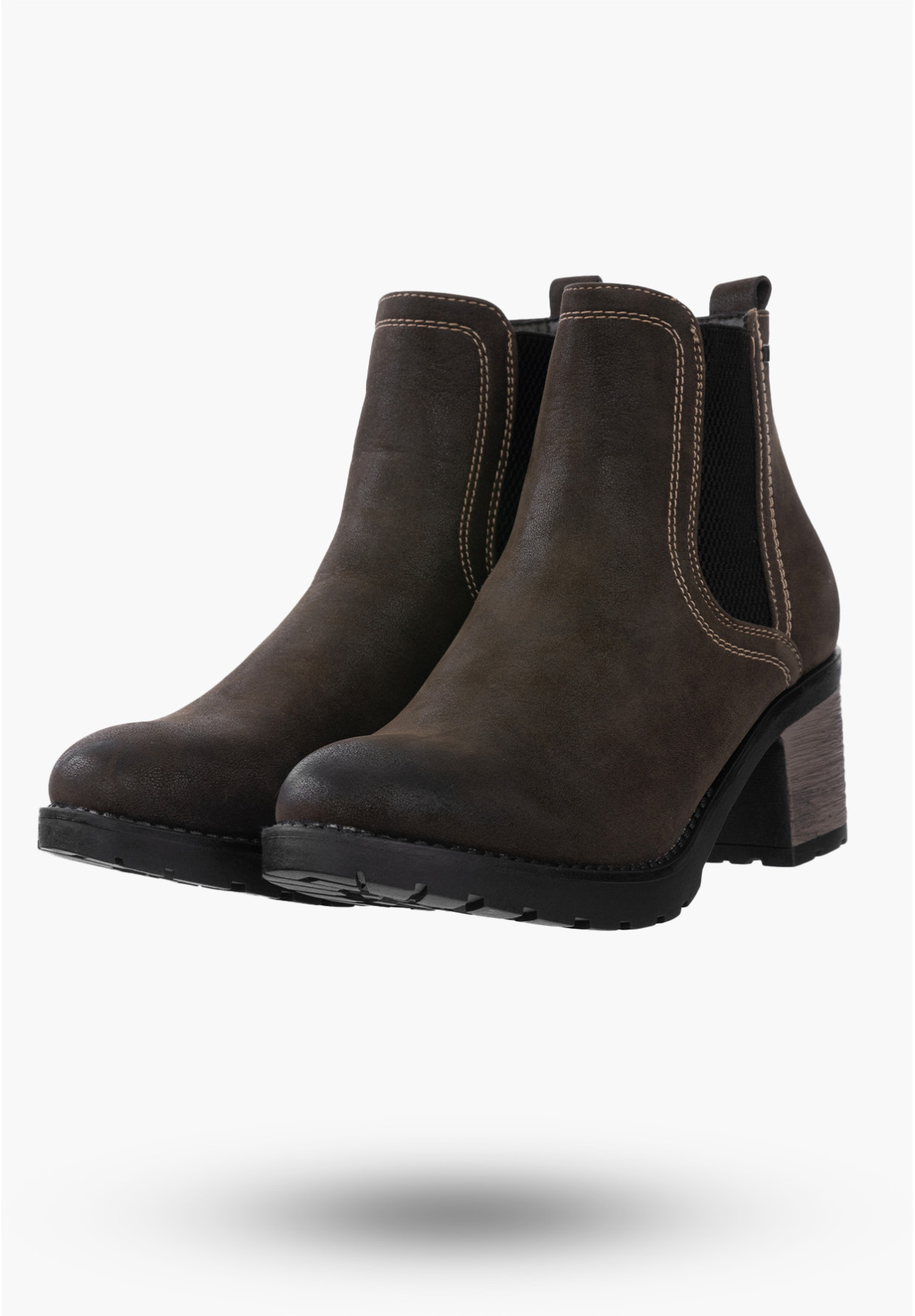 Buty Damskie Botki Zielone Ekoskóra Modne Na Zimę 20BT35-3029-DK.GREEN