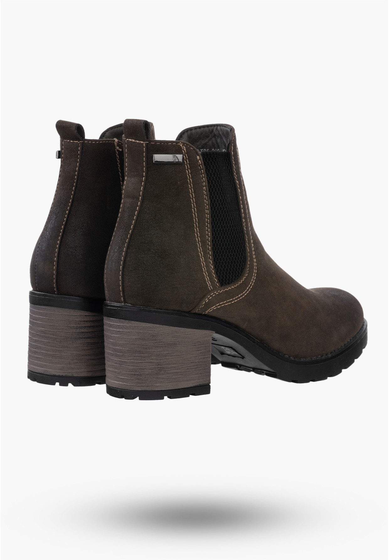 Buty Damskie Botki Zielone Ekoskóra Modne Na Zimę 20BT35-3029-DK.GREEN