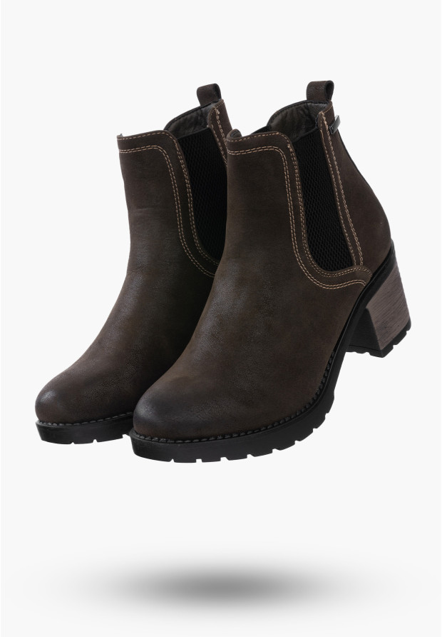 Buty Damskie Botki Zielone Ekoskóra Modne Na Zimę 20BT35-3029-DK.GREEN
