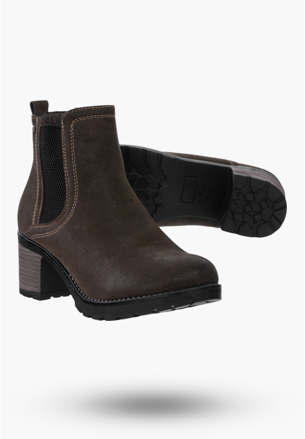 Buty Damskie Botki Zielone Ekoskóra Modne Na Zimę 20BT35-3029-DK.GREEN