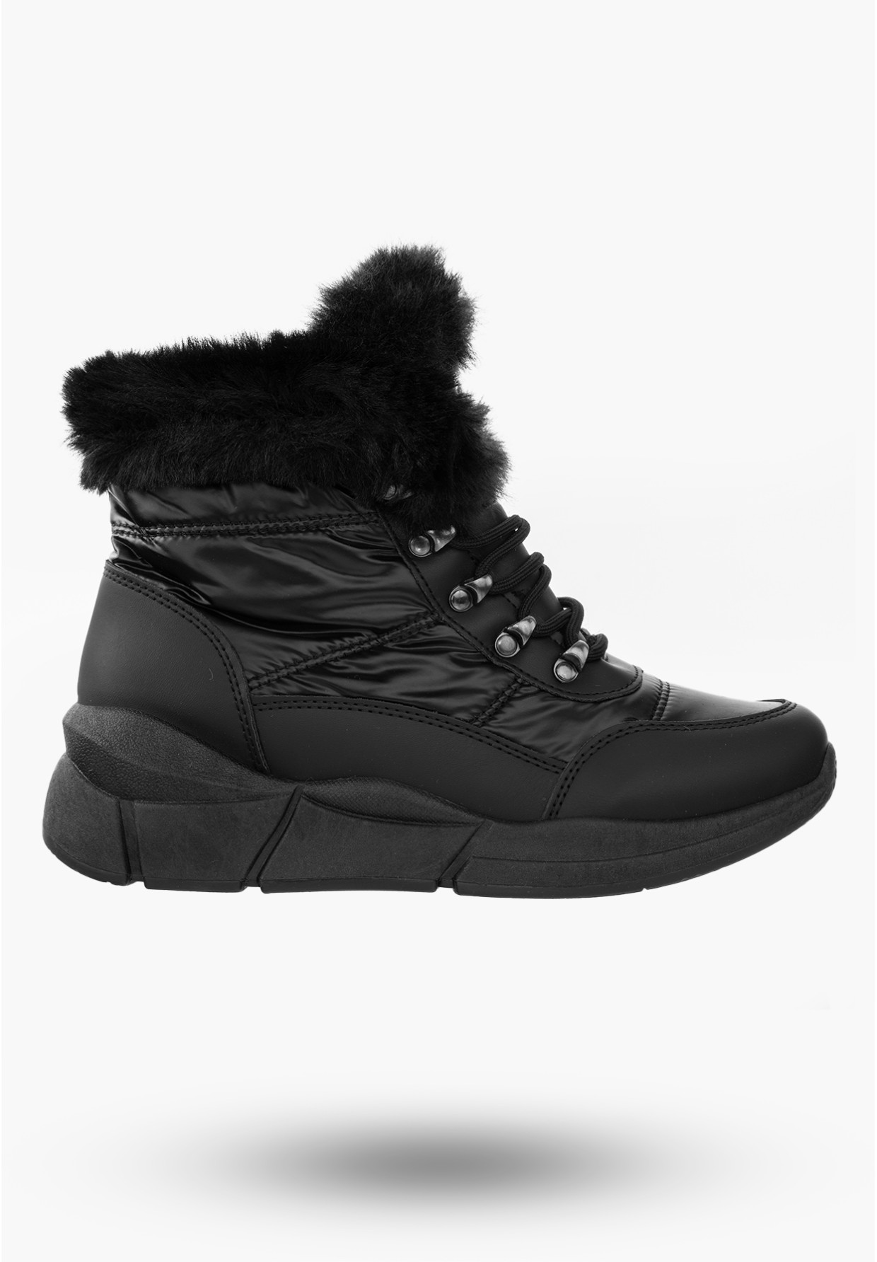 Buty Damskie Śniegowce Czarne Ocieplane Modne Na Zimę 22SN26-5002-BLACK