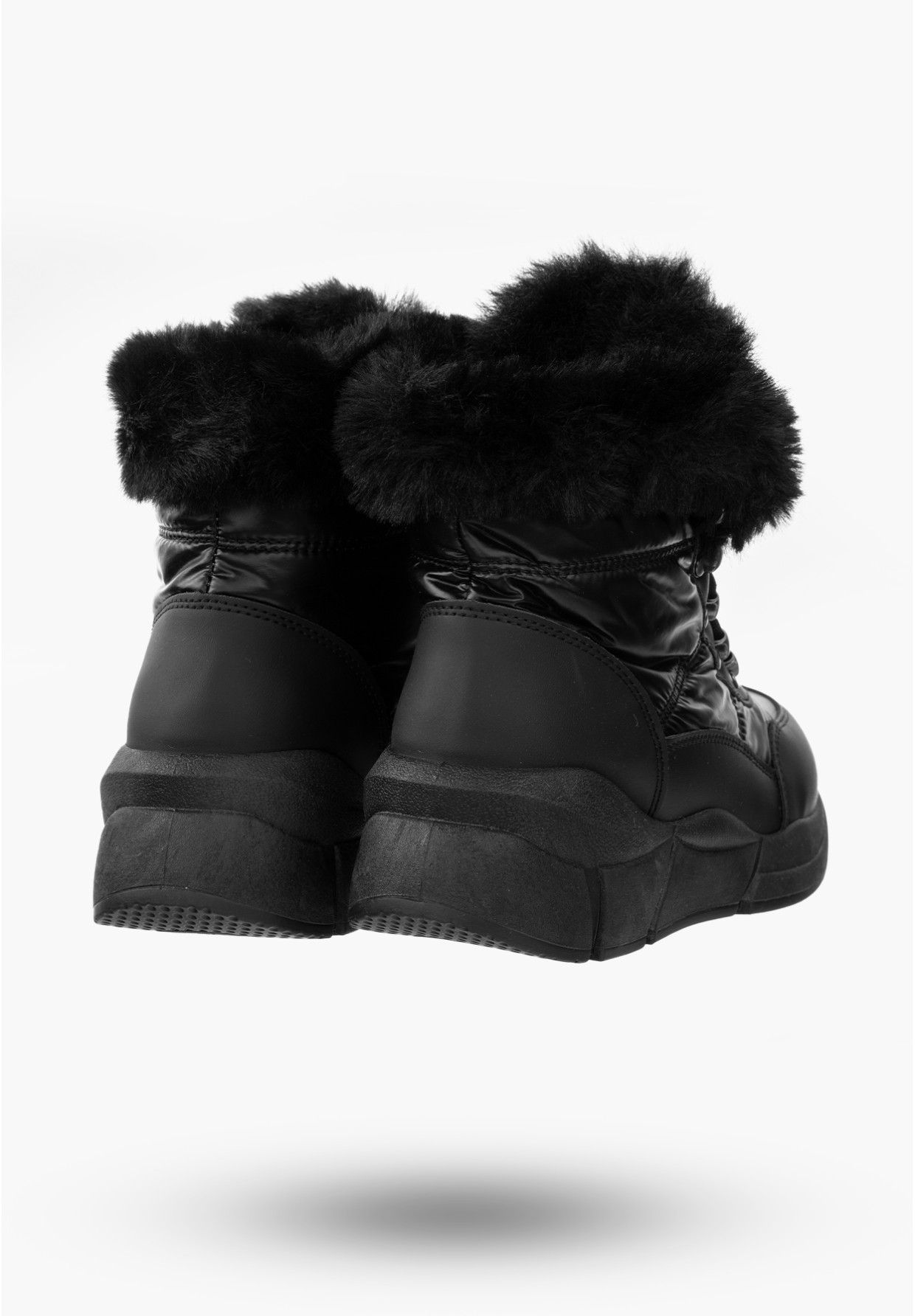 Buty Damskie Śniegowce Czarne Ocieplane Modne Na Zimę 22SN26-5002-BLACK