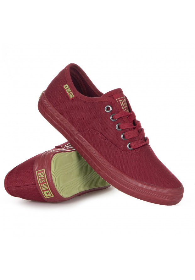 Trampki Damskie Big Star niskie bordowe JJ274263