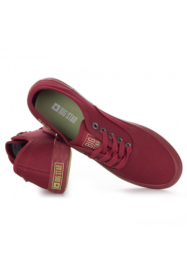 Trampki Damskie Big Star niskie bordowe JJ274263