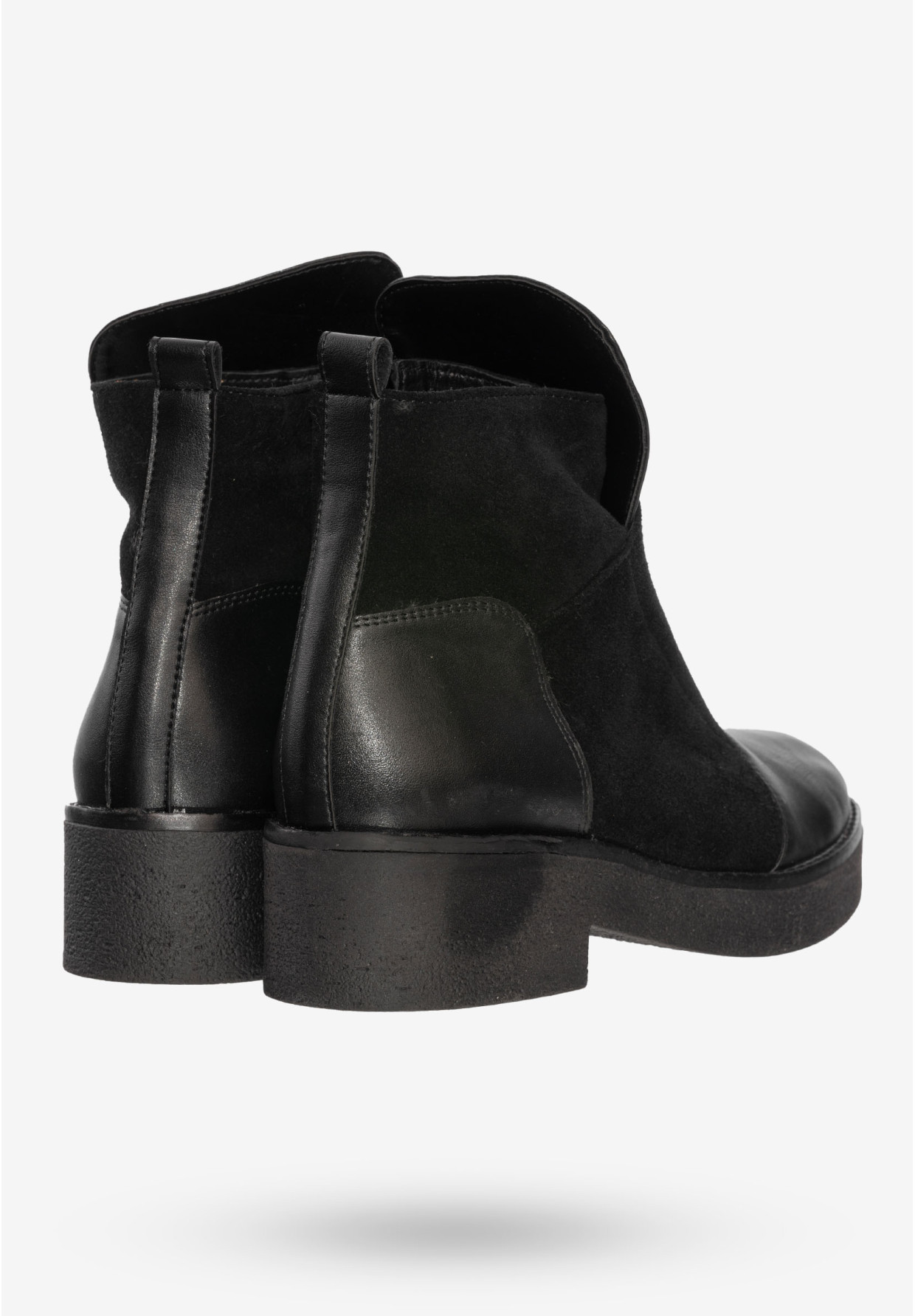 Buty Damskie Botki Ze Skóry Naturalnej Na Zimę Ocieplane Czarne V245