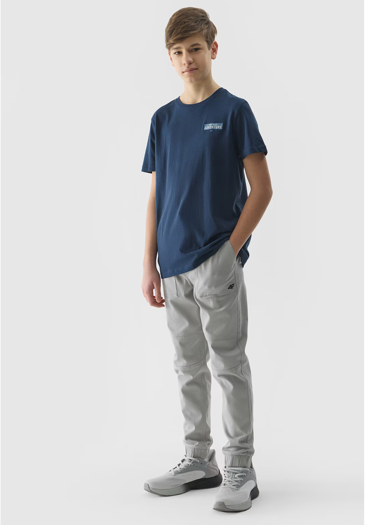 Spodnie Chłopięce 4F Casual Joggery Szare 4FJWSS24TTROM588