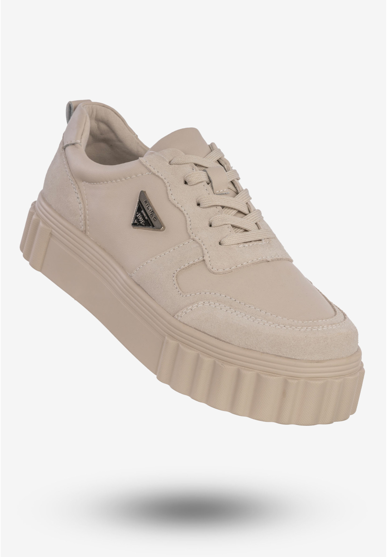 Sneakersy Damskie Buty Skórzane Sportowe Eleganckie Modne DP4913/23 BE